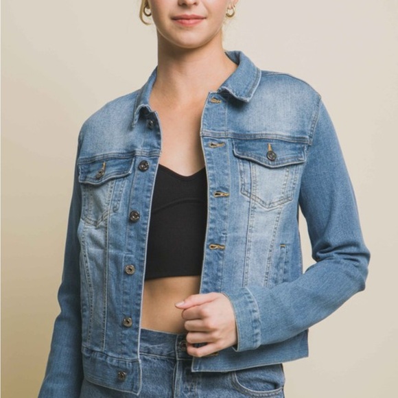 Love Tree Jackets & Blazers - Love Tree Light Blue Denim Jacket